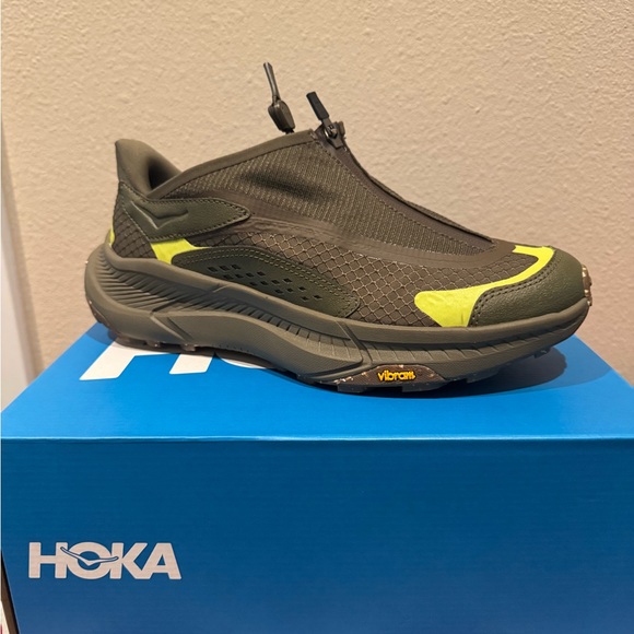 Hoka Men's Olive and Neon Yellow Sneakers - Picture 3 of 3